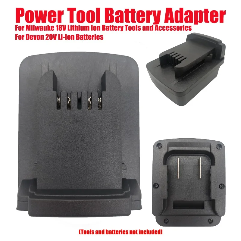 For Milwauke 18V Lithium Ion Battery Tools and Accessories for Devon 20V Li-Ion Batteries Power Tool Battery Adapter Converter