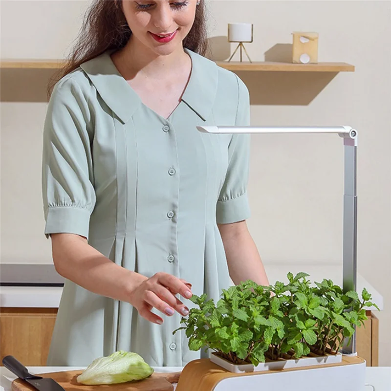 Kutu-Hidroponik Tumbuh Pertanian Keluarga Pembibitan Pot Nampan Ramuan Dalam Ruangan LED Lampu Tumbuh Pengatur Waktu Otomatis Penanam Taman Pintar Mudah untuk Kami