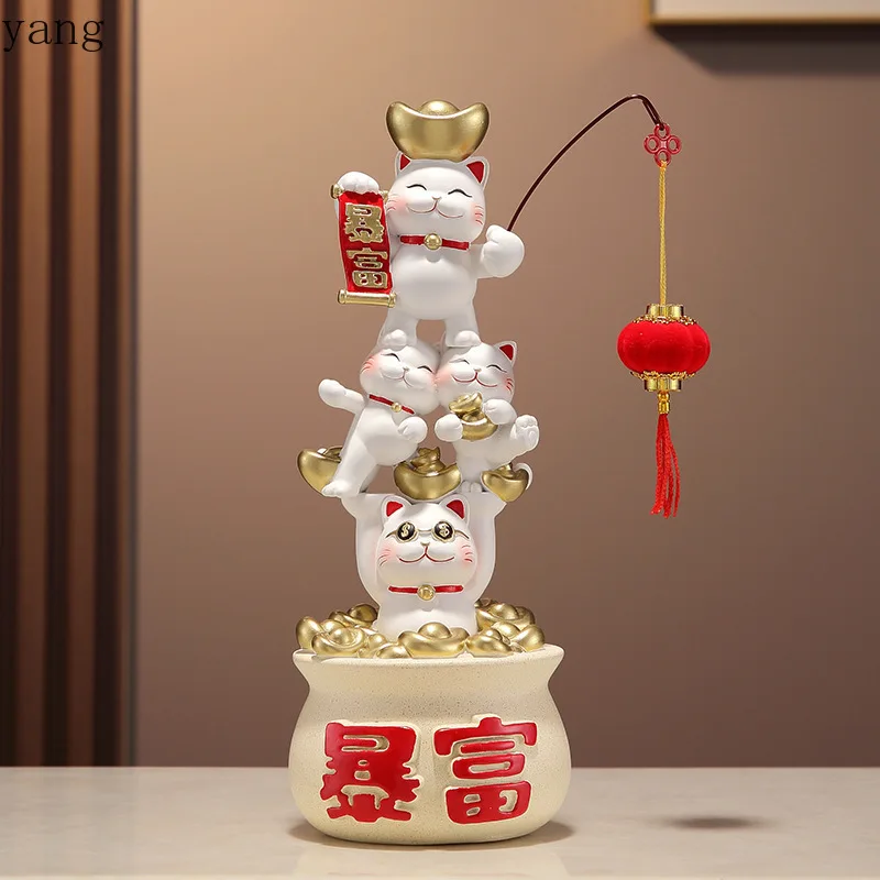 CX rich cat opening gift living room office front desk cornucopia ornament crafts