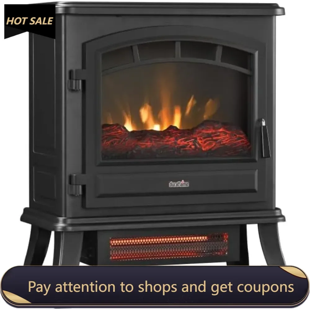 

Infrared Quartz Electric Fireplace Stove Heater, Black