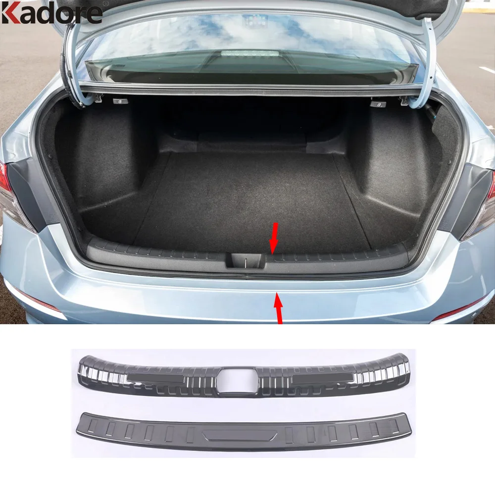 

Rear Trunk Bumper Cover Trim For Honda Civic Sedan 2022 2023 2024 Steel Car Tailgate Door Sill Plate Guard Pad Accessories