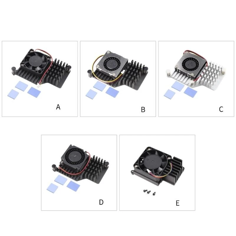 462B Active Coolers Heatsink Speed Adjustable PWN Speed Control Fan Cooling Heat Sink Radiator for RPi 5 Development Board