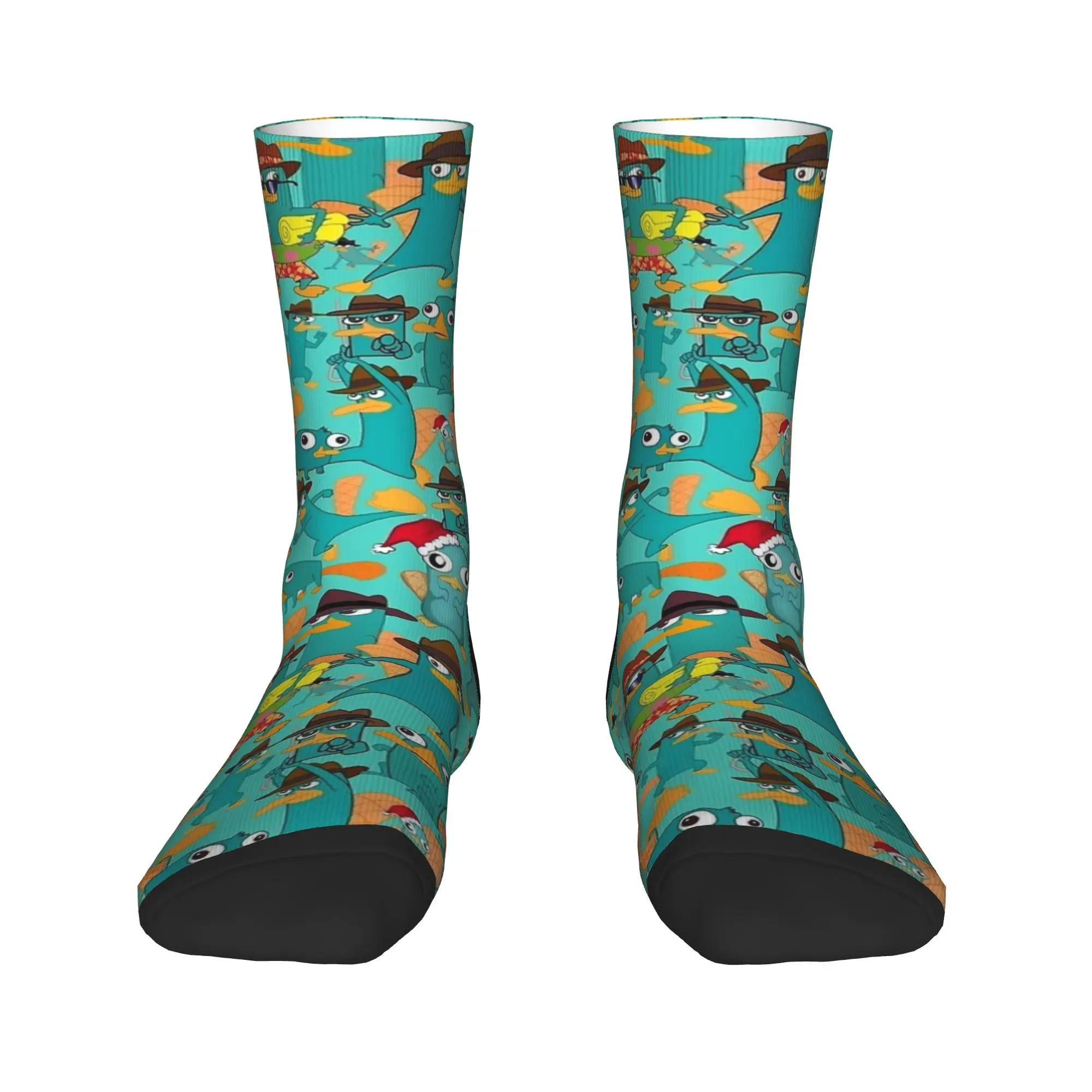 Perry The Platypus Divertenti anatra Cartoon Calze Calzini gotici Calzini morbidi e traspiranti da uomo unisex Calzini antiscivolo da corsa autunnali Regalo