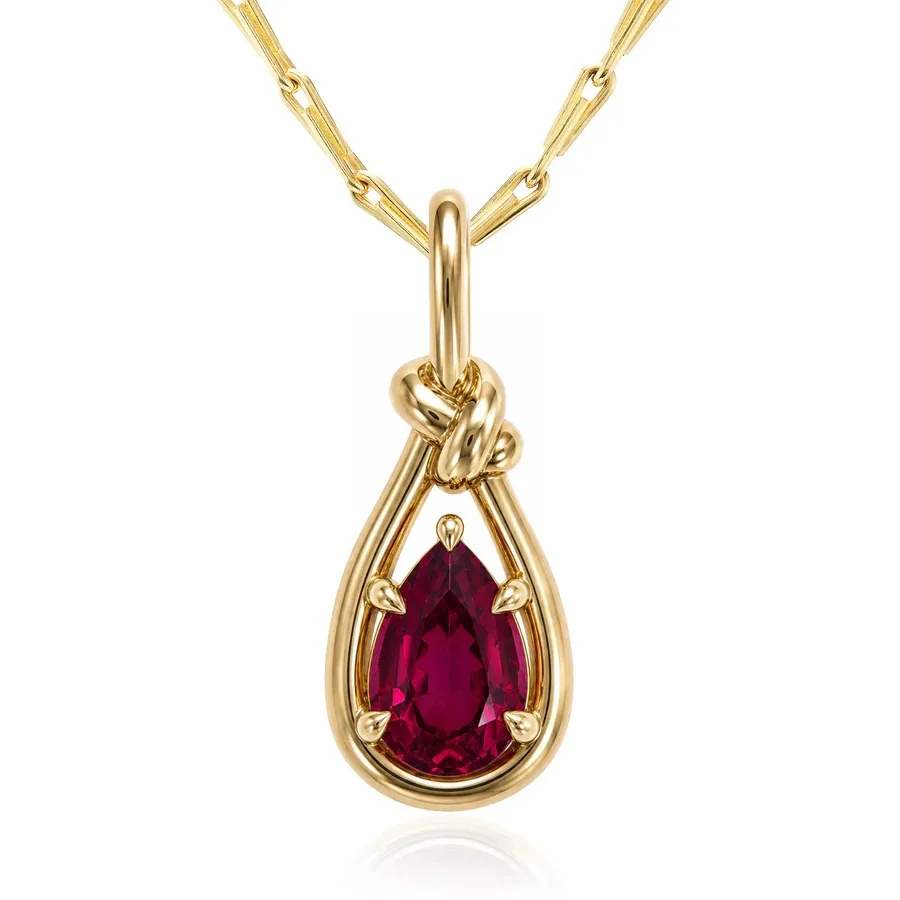 New water drop zircon pendant, color diamond necklace, simple basic chain, high-grade collarbone chain, female copper.