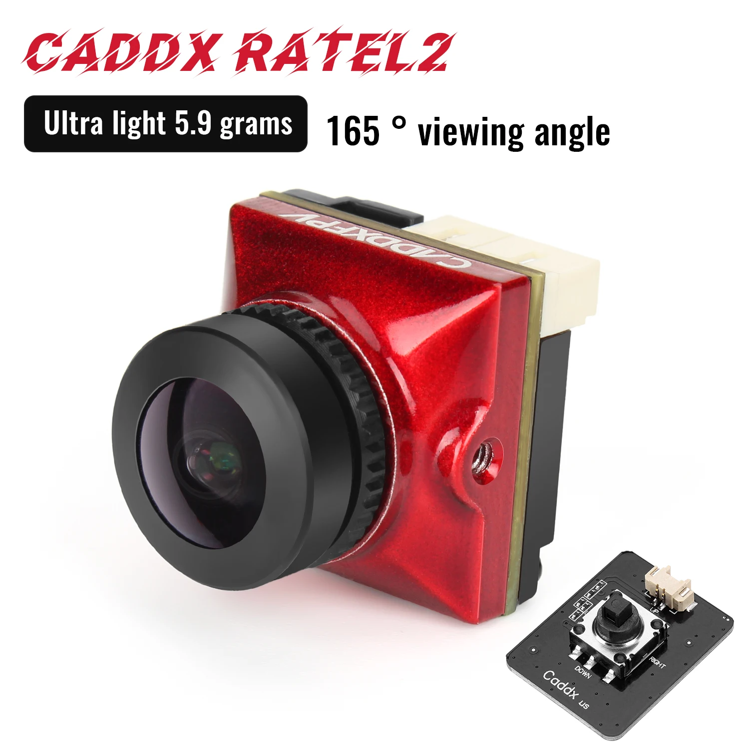 Caddx Ratel2 V2 FPV-camera 1200TVL 16:9/4:3 NTSC/PAL schakelbare 2,1 mm lens Racing Drones Quadcopter UAV vervangende accessoires