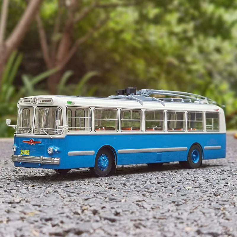 1:43 ZIU-5 Vintage bus ClassicBus model Soviet Russian tram bus model collection display gift pieces