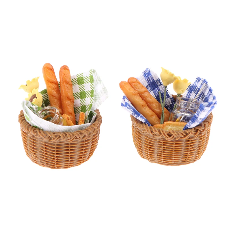 1Set 1:12 Casa delle bambole in miniatura Cestino per il pane al miele Cestino da picnic in tessuto Modello da cucina Decor Toy Accessori per la casa delle bambole
