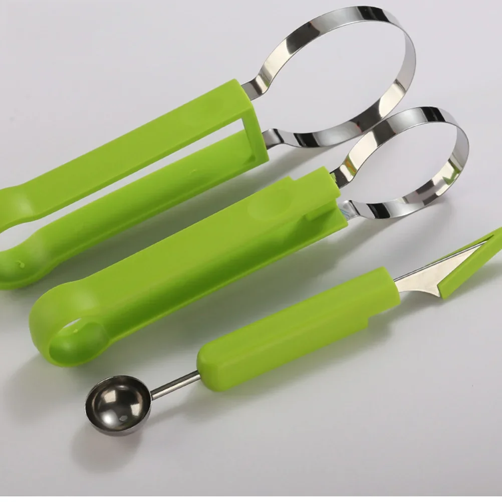 

2PC Three-in-one fruit tool set, fruit carving, fruit spoon, watermelon ball, food, Hami melon peeler, used for fruit decoration