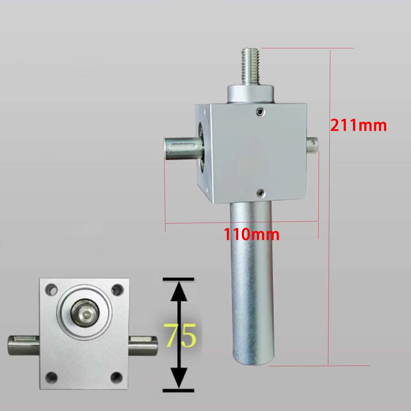 Pequeño módulo 1,5 20 dientes 1:0,4 elevador de engranaje helicoidal, dispositivo de ajuste fino de carga grande carcasa de aleación de aluminio