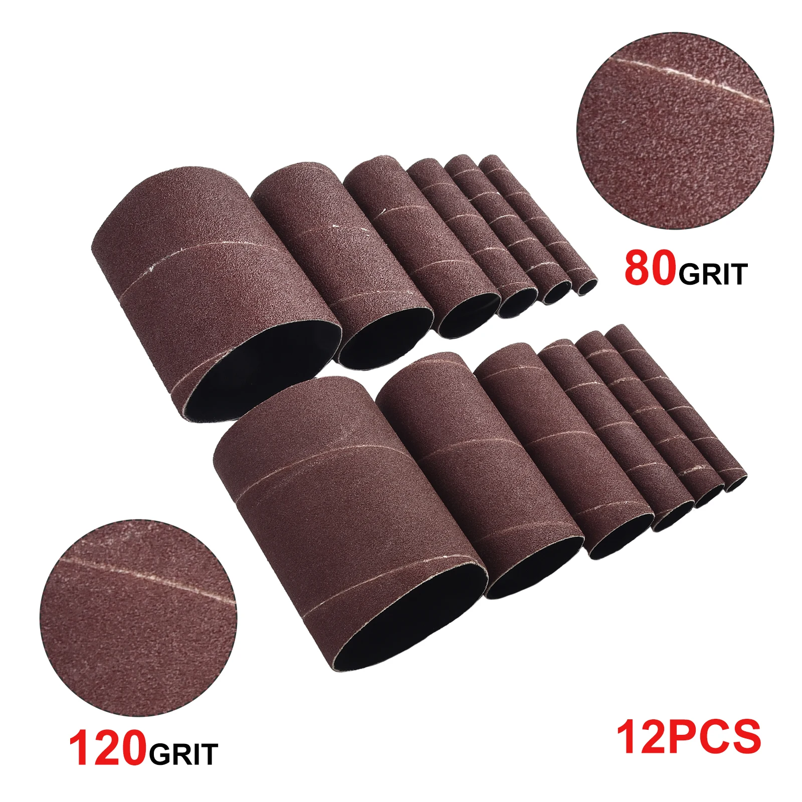 12pcs 115mm Sandpaper Ring 80#, 120# Alumina Derusting And Edge Grinding Sand Cloth Tool Plastics/Wood Polishing