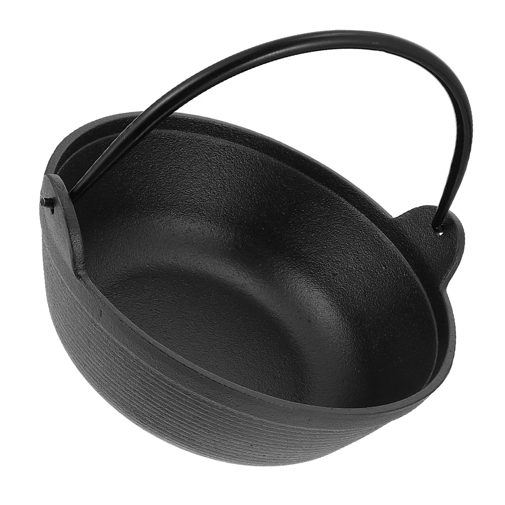 Gusseisen Dutch Oven Große Kapazität Antihaft-Oberfläche Outdoor Camping Kochgeschirr Tragbarer Griff Familie Picknick Suppe Suppentopf
