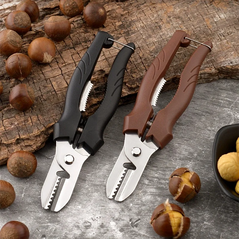 

Multipurpose Chestnut Scissors Peeler Chestnut Shell Peeling and Leather Clip Cross Cutting Knife Chestnut Peeler for Kitchen