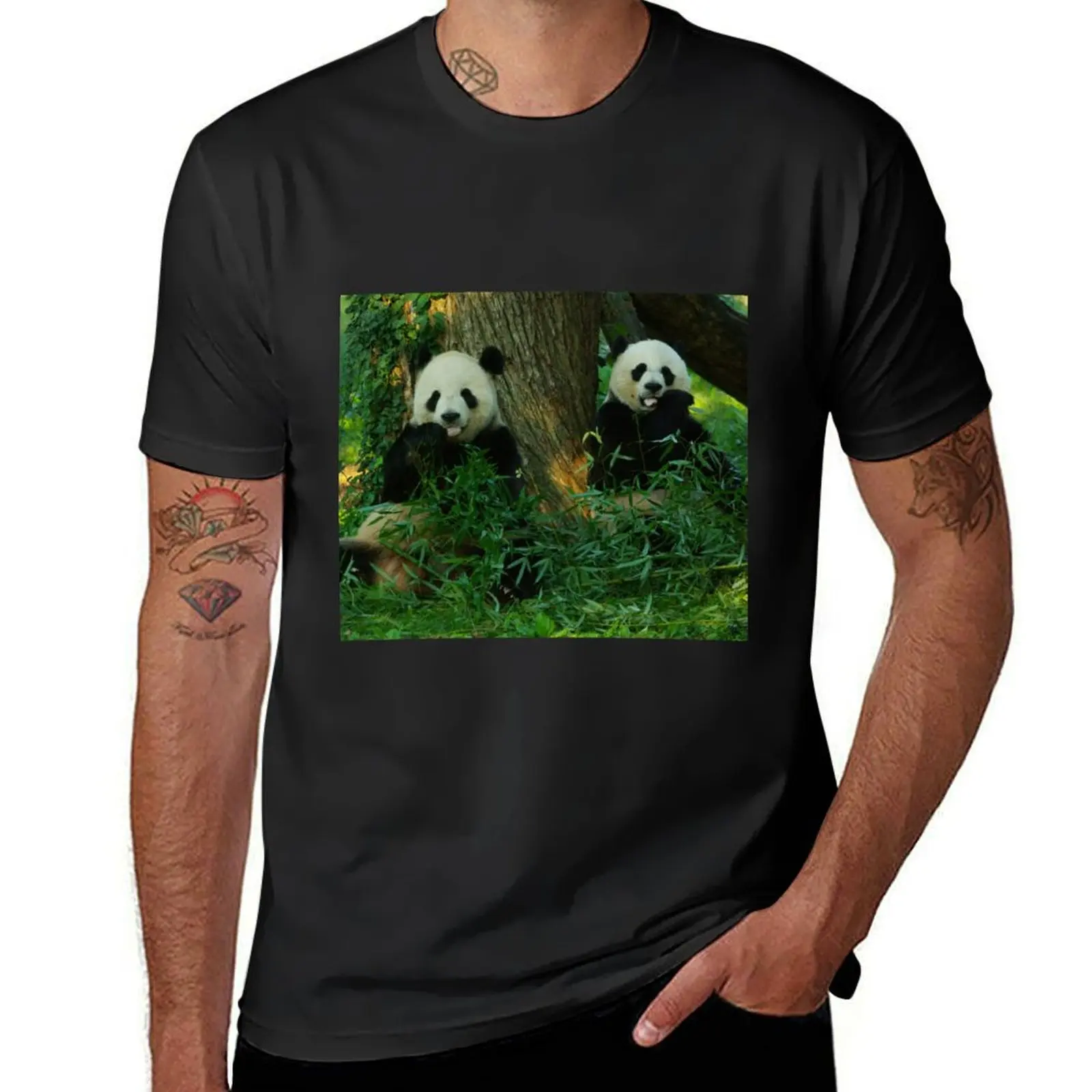 Giant Pandas Tian Tian and Mei Xiang at the National Zoo T-Shirt blanks plus sizes quick-drying cute clothes clothes for men