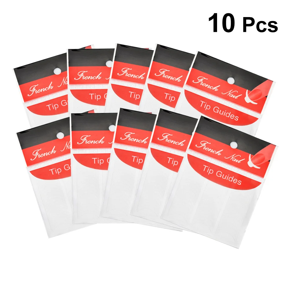 10 fogli adesivi fai da te per nail art decalcomanie per manicure a forma di U per design delle unghie stencil autoadesivi per smalto acrilico gel UV