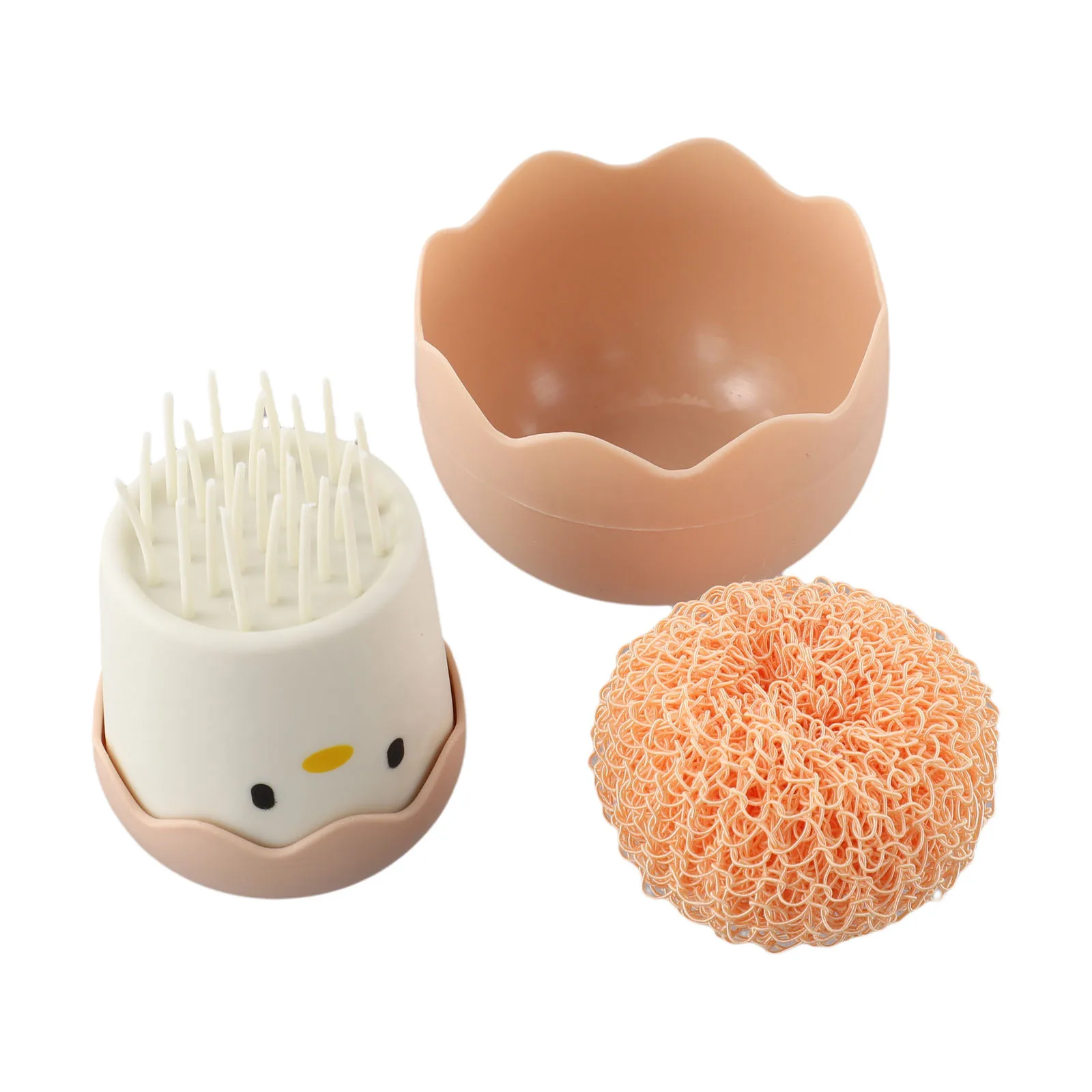 Cracked Eggshell Cute Chick Eggshell Cleaning Ball Exquisite Life Cute Chick Delicate Eggshell Sturdy Bristles Unique Design