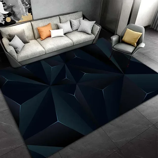 Geometric 3D Gold Marble Modern Luxury Living Room Bedroom Carpet Black Carpet Home Floor Mat Area Rugs Floor Rug Tapis Salon