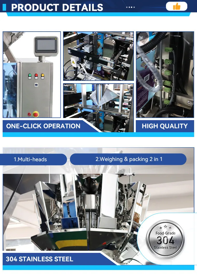 Full Automatic Foshan Package Machine Multi-function Vertical Packing Sugar Weigher Packaging Machine