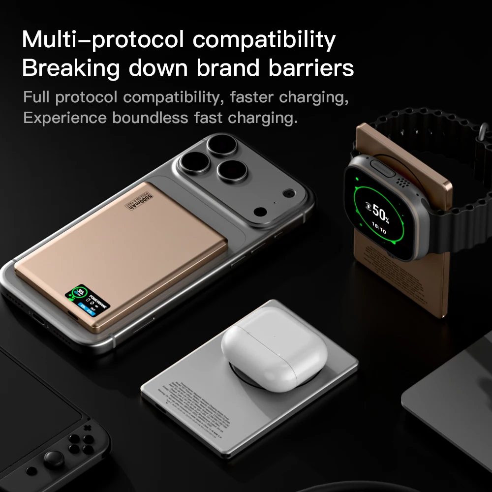 Smart Display Screen Wireless Charging Powerbank for Magsafe iPhone 17 Backup Battery Power Banks Charger for Apple Watch 10 9 8 - view 3