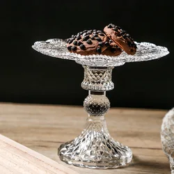 Crystal Glass Cake Stand Cake Display Stand Crystal Glass Fruit Plate Display Desserts Holder for Wedding Cakes Serving Platters