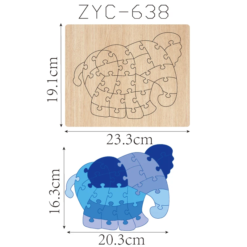 ZYC-638 olifant houten snijmal geschikt voor stansmachines