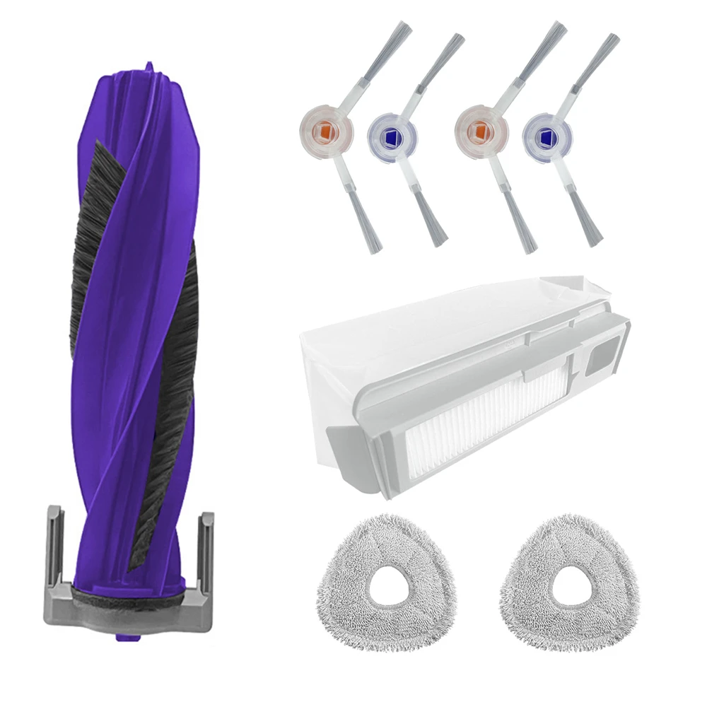 8pcs Cleaning Accessories Kits 4x Side Brush+1x Main Brush+1x Dust Bag+2x Mop Cloth For NARWAL J4 J4 Lite