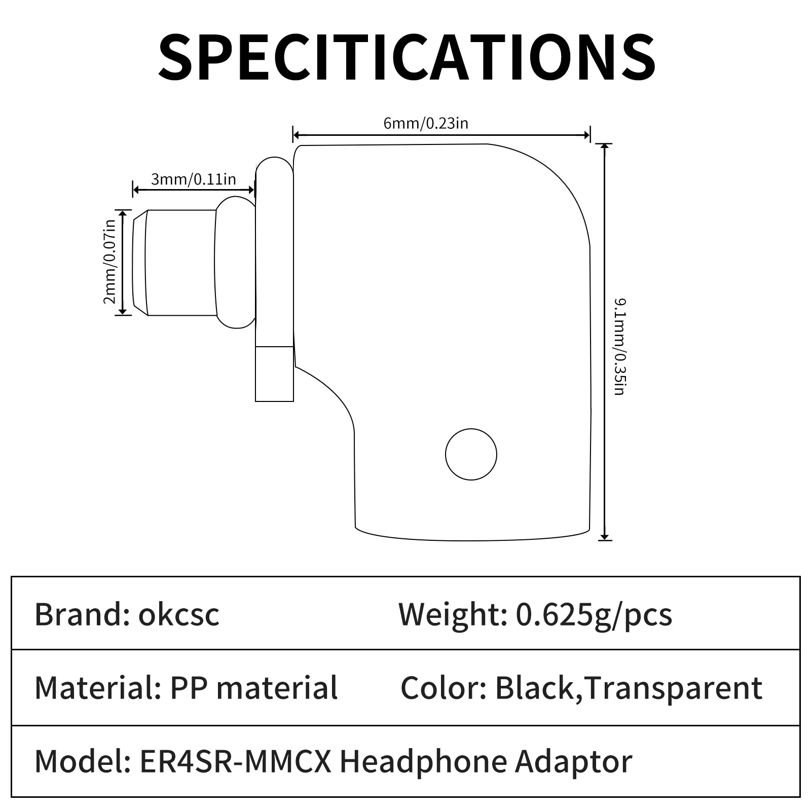 Разъем для наушников okscc MMCX, кабель подключен к Etymotic ER4 ER4SR ER4XR ER3XR ER3SE ER2XR ER2SE, адаптер аудиоразъема для наушников