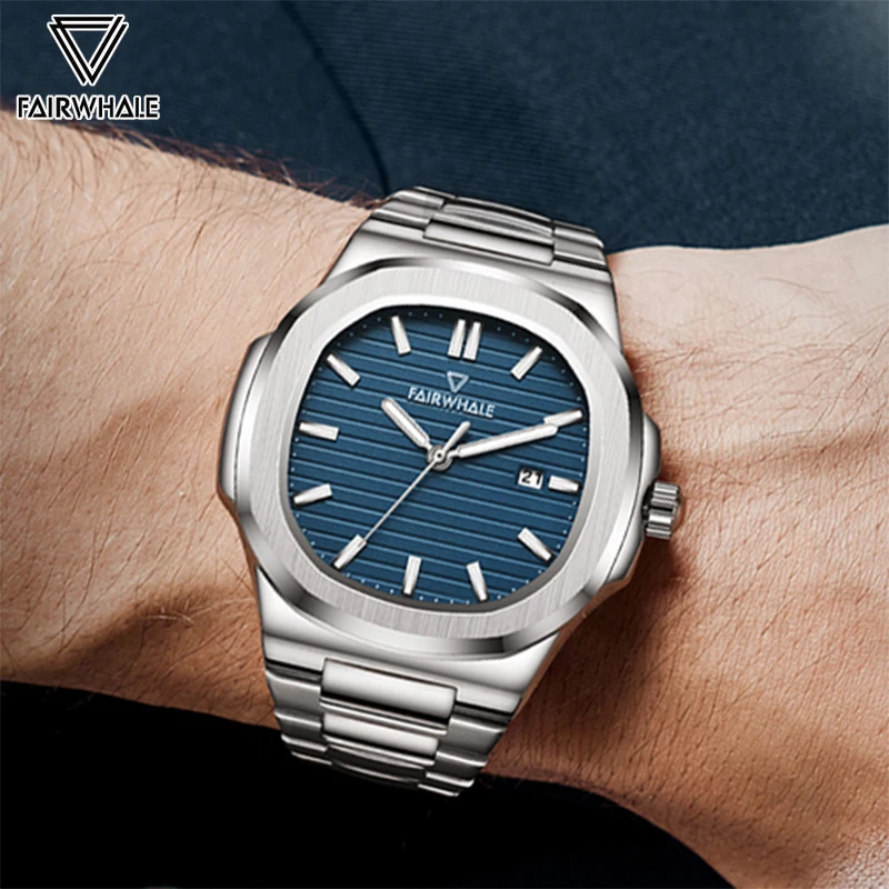 Luxury Brand Watch For Men Fashion Business 316L Stainless Steel Quartz Wristwatch Classic Design Luminous Waterproof Date Clock