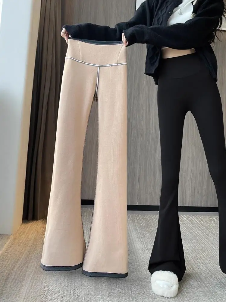 

Женские леггинсы с высокой талией, на флисовой подкладке, расклешенные, для йоги, осенне-зимние, новые, с эффектом утяжки живота и подтяжки ягодиц, длинные