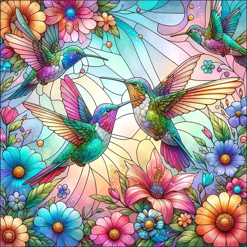 

RUOPOTY Diy Diamond Painting Bird Flowers Cross Stitch Full Round Square Drill Diamond Embroidery For Home Decors Diy Crafts