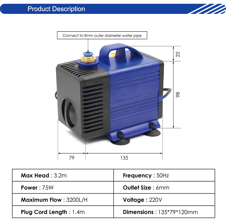 G-Penny 220V/380V Wassergekühlte Spindel 1,5kW ER11 4 Stück Lager 80mm & Huanyang Inverter & 80mm Spindelhalterung & 75W Wasserpumpe – Detail 12