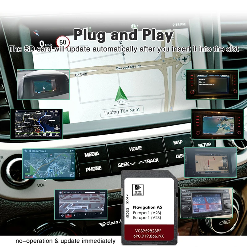 AS V22 MIB2 SD for Seat Leon Ateca Ibiza Toledo Alhambra SD Navigation Card Navi EU Map GPS Accessory