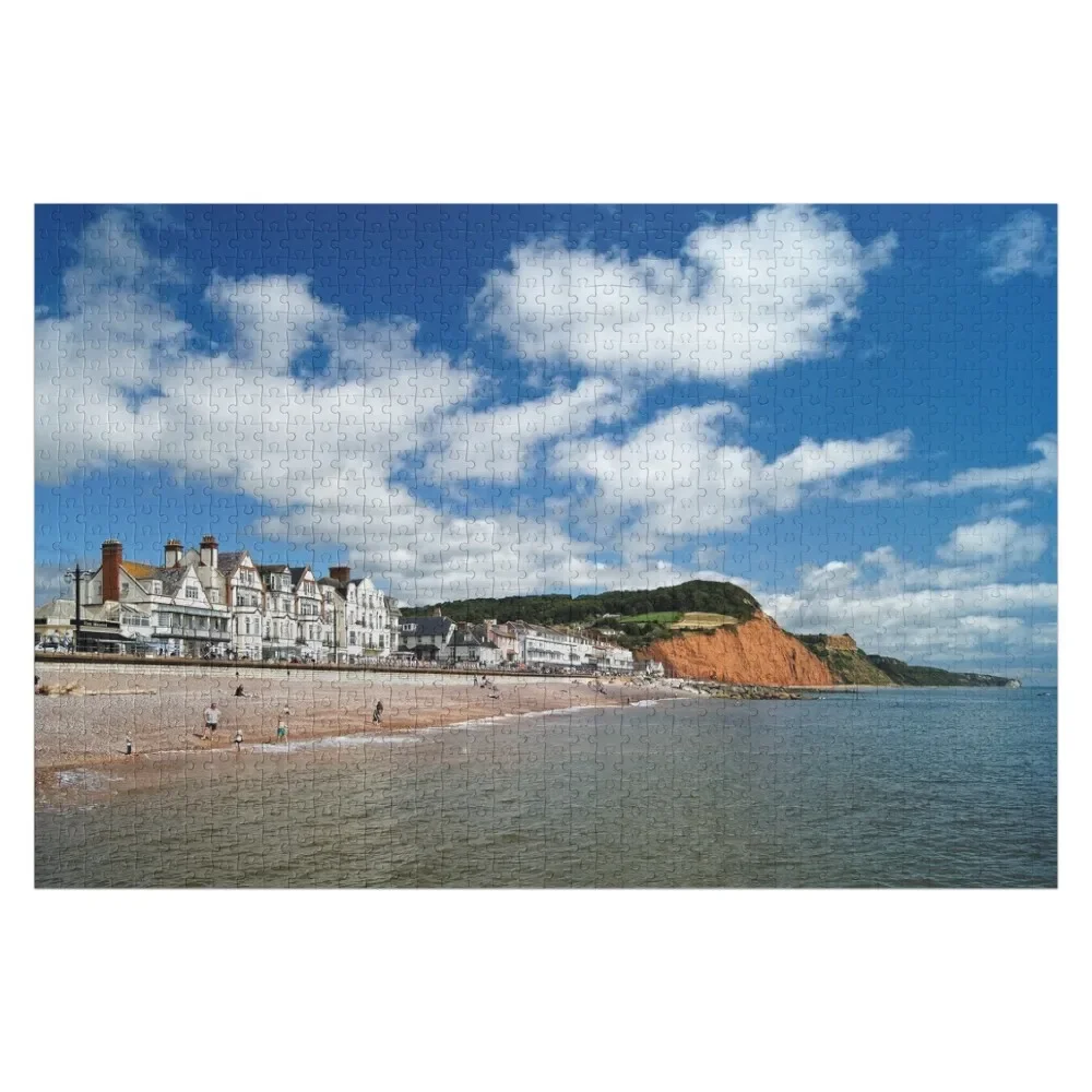 Sidmouth Seafront Jigsaw Puzzle Gepersonaliseerde naam Kunstwerken Jigsaw Pieces Volwassenen Personaliseer puzzel