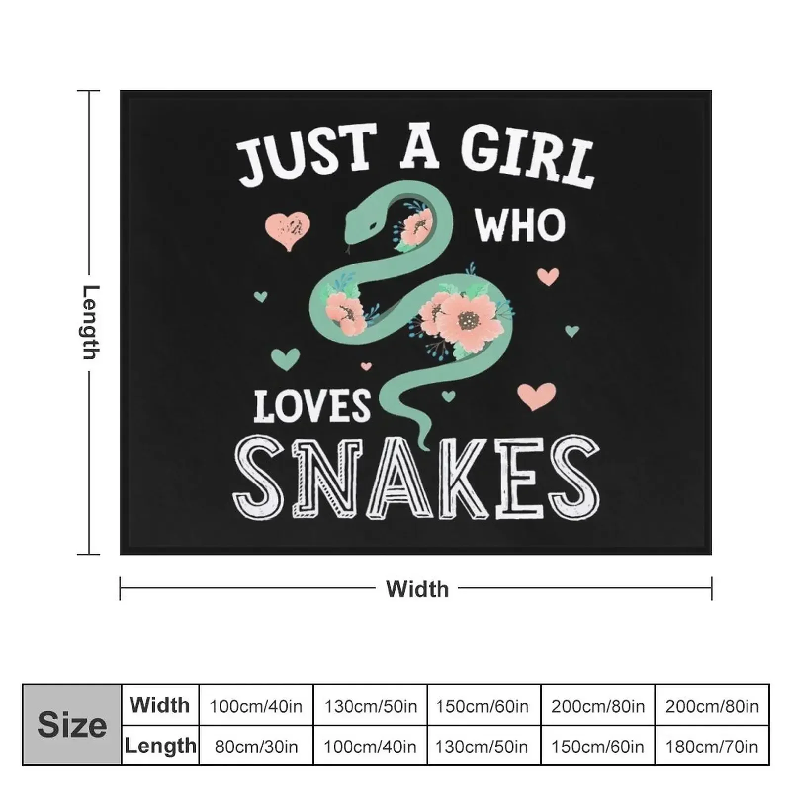 Just A Girl Who Loves Snakes Women Snake Lover Gift Throw Blanket For Decorative Sofa Flannel Fabric Single Flannel Blankets