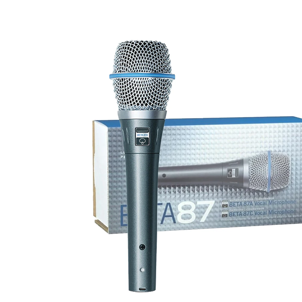 BETA87A Wired Microphone BETA87 Supercardioid Condenser Mic for Live Vocal Karaoke Performance Studio Recoding