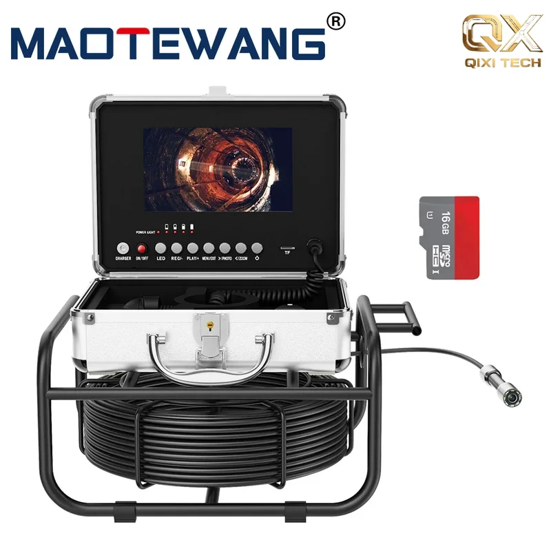 Sewer Pipe Inspection Camera with WiFi Wireless/512HZ Pipe Locator Auto Self Leveling DVR Video Endoscope Camera 1080P 7