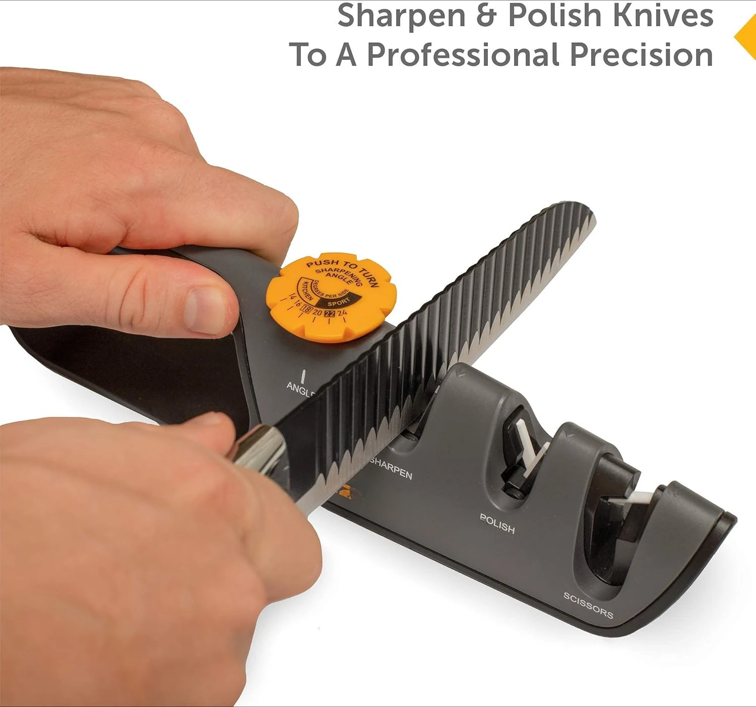 Knife Sharpener With Adjustable Angle Guide  Diamond-Coated Ceramic Sharpening Stones for All Knives Including Precision Kitchen