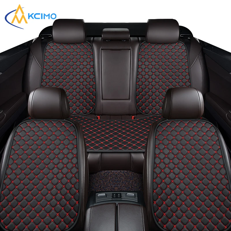 PU Leather Car Seat Cover Universal Minimalism Soft Seat Cushion Protective Cover with Storage Pocket Car Interior Accessories