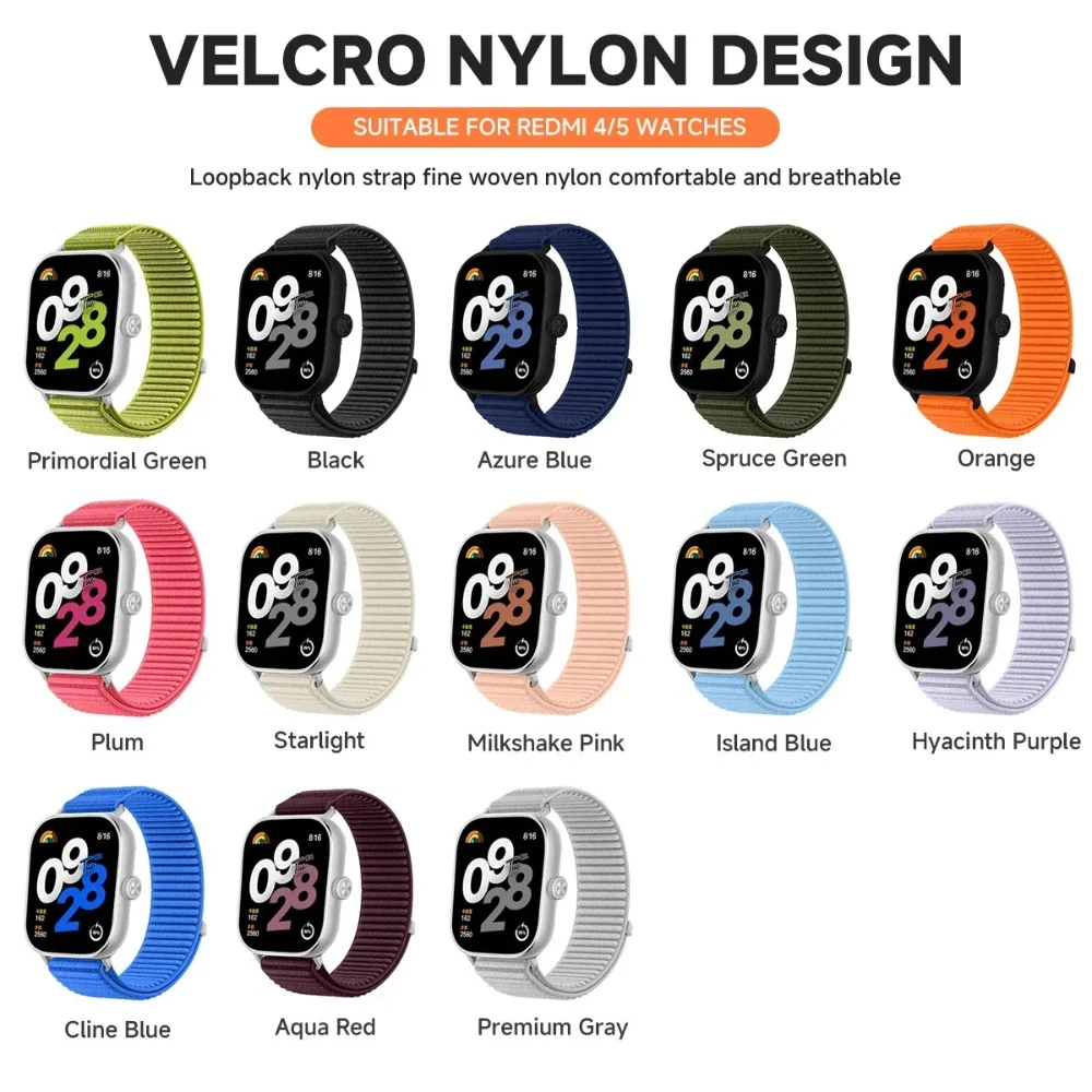 Nylon Loop Strap For Xiaomi MiBand 10 Pro/9 Pro/8 Pro Wave Pattern Smartwatch Bracelet Watchband Redmi Watch 6 5 4/6 Active-Lite