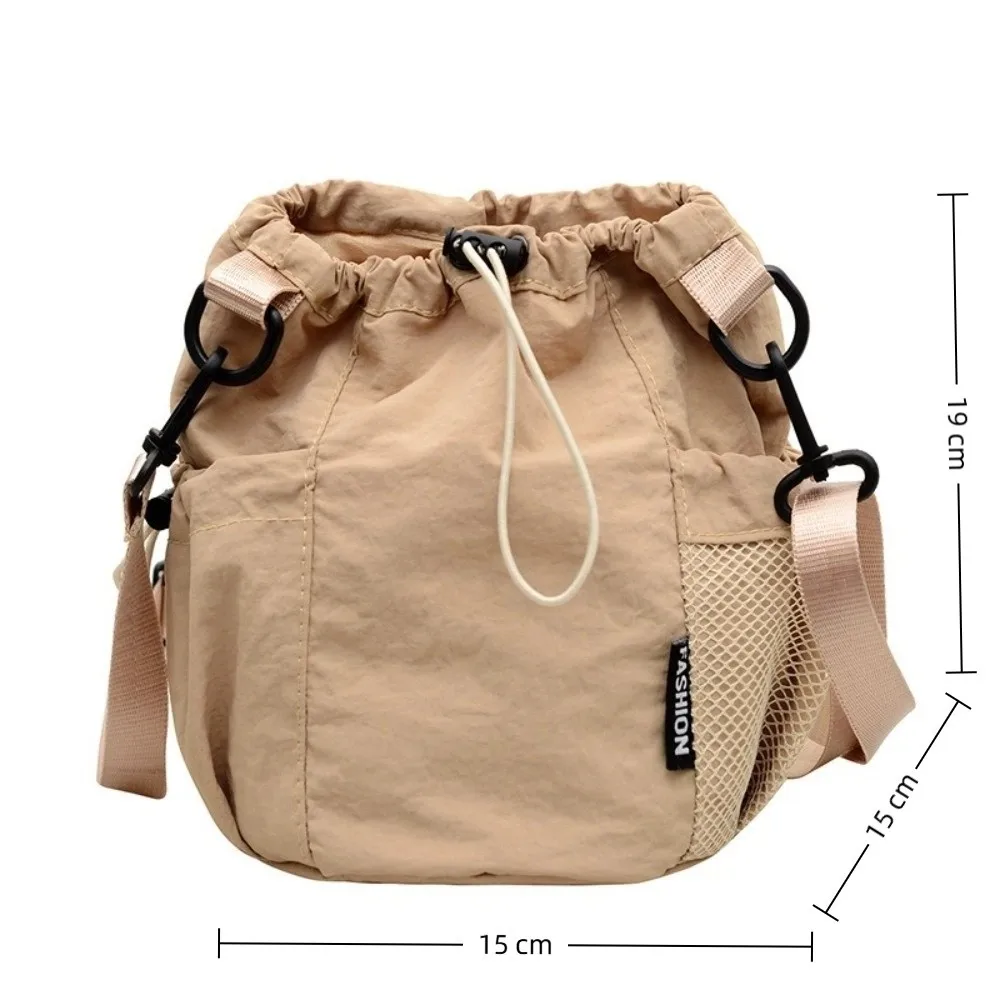 HOMEFISH Tragbare Einzel-Schultertasche aus Nylon, Einfarbig, Kleine Tasche, Leichte Umhängetasche für Outdoor-Aktivitäten – Detail 3