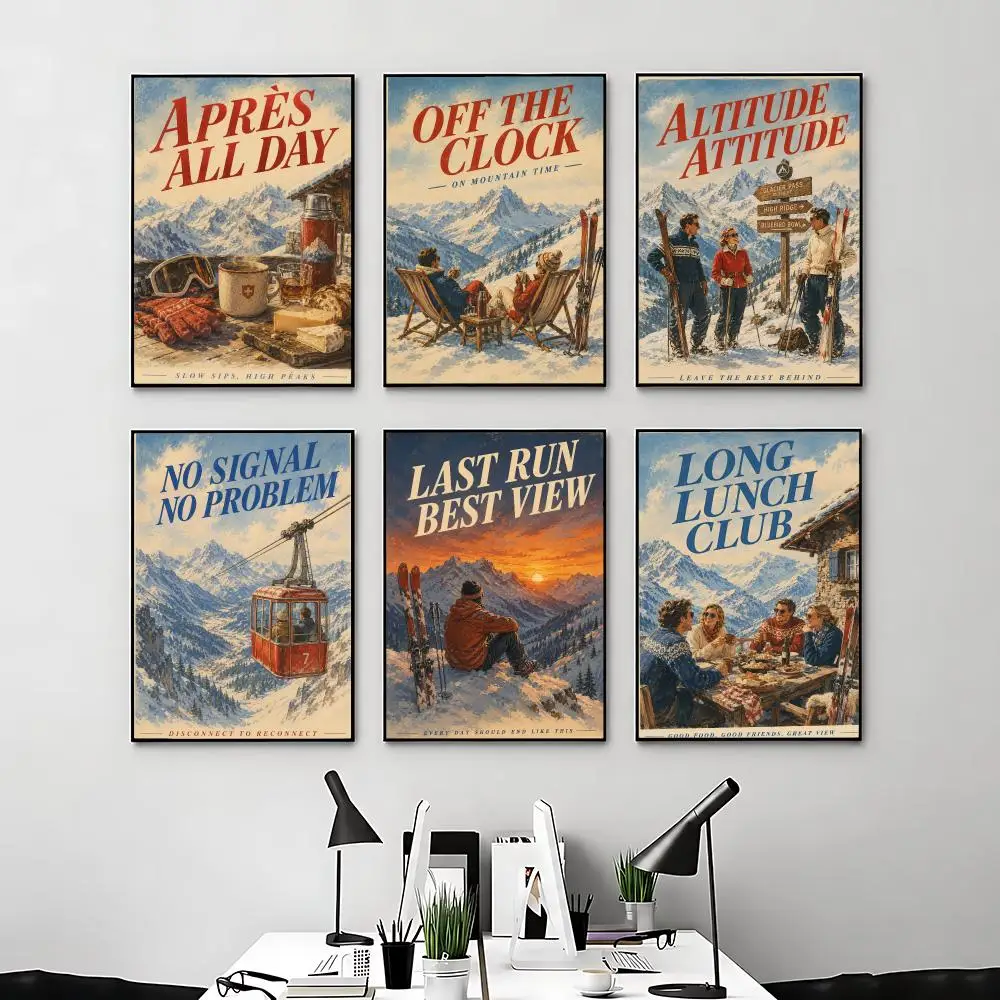 Alpine Sunset Poster Posters Anime Room Decor Decoration Movie Backpack Wall Interior Music Wall Art