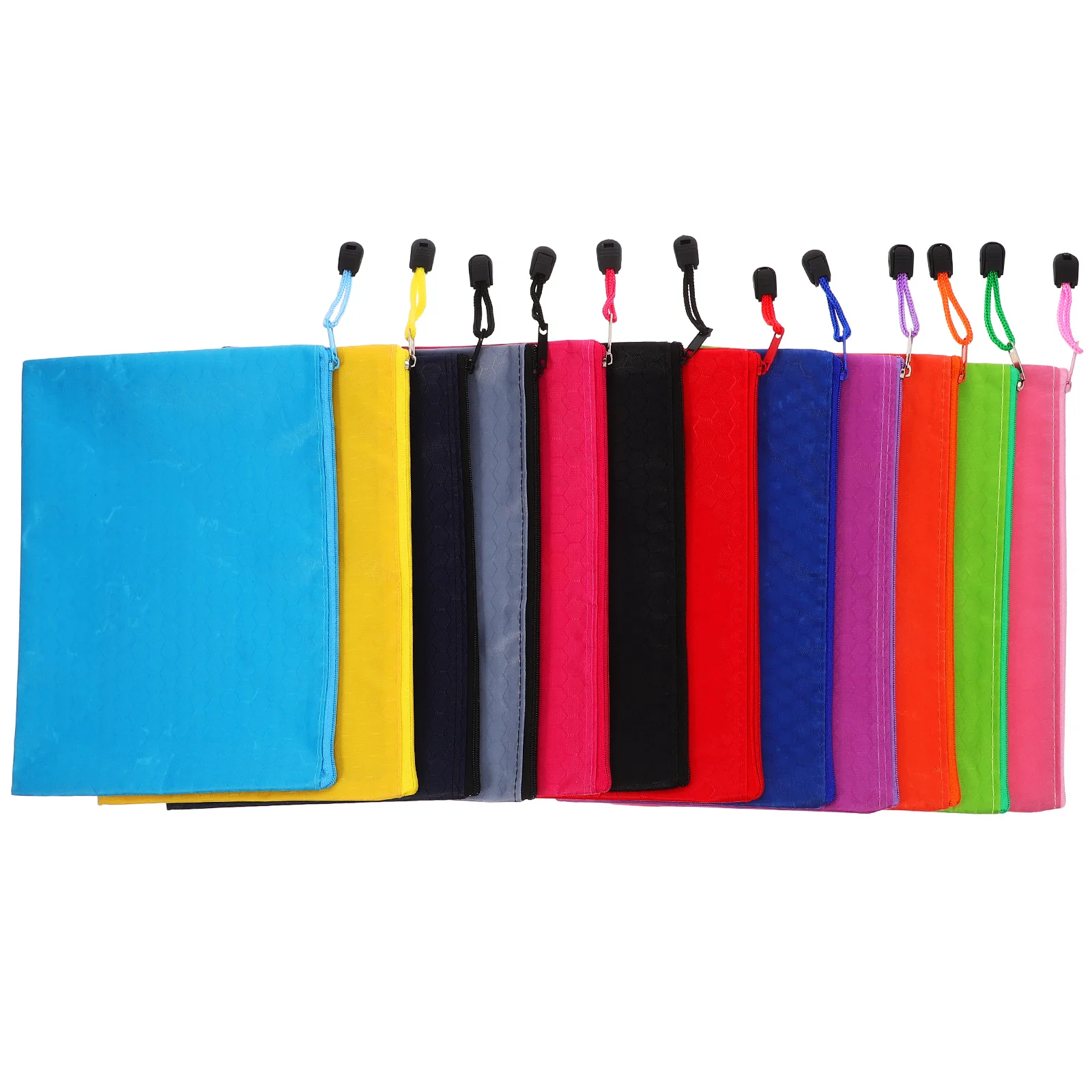 

12Pcs Waterproof Canvas File Organizer Zipper Document Bag Portable Office Storage Pouch Document Holder Folder File Pouch