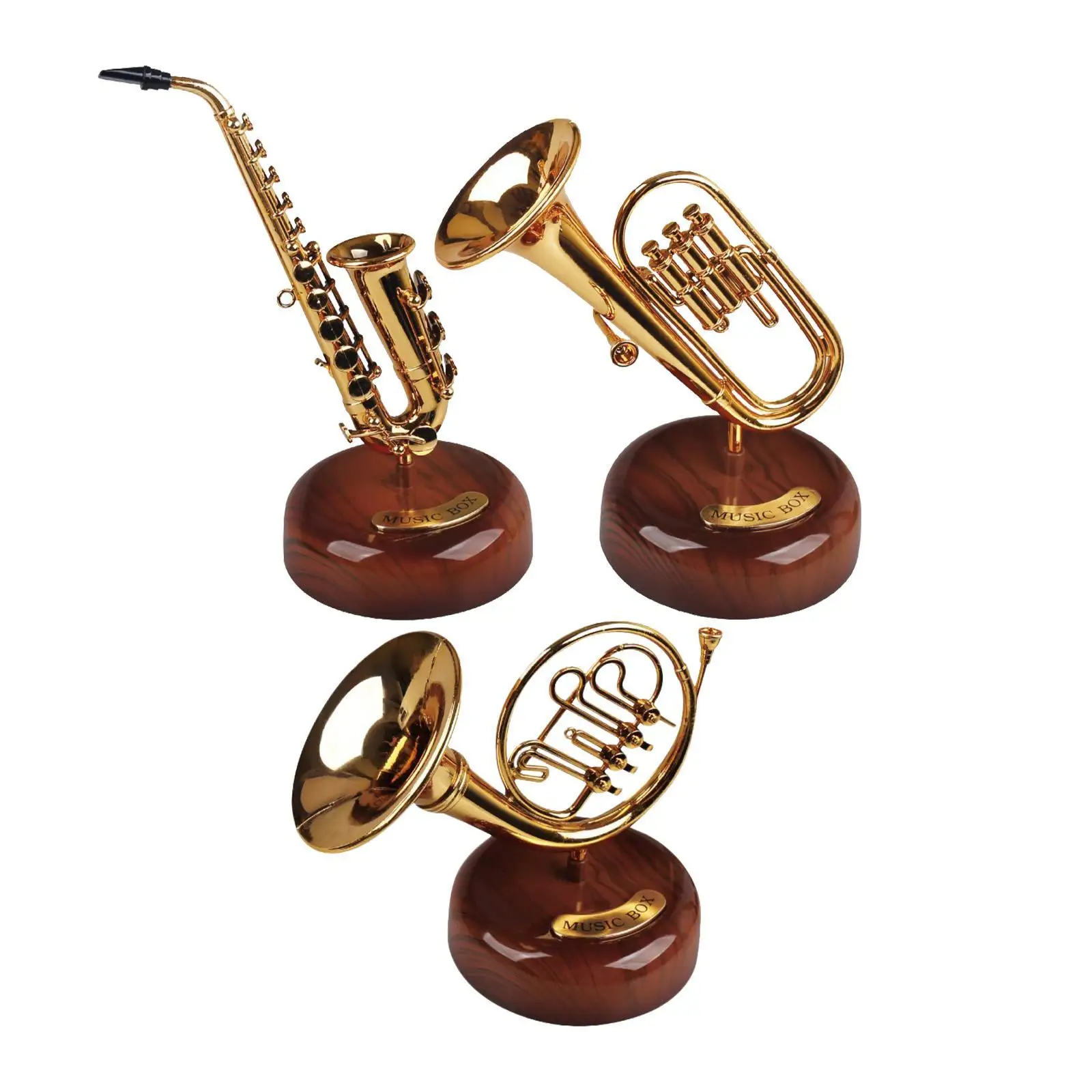 Saxophone Music Box Friend Gift Home Decoration for Mantel Indoor Desktop