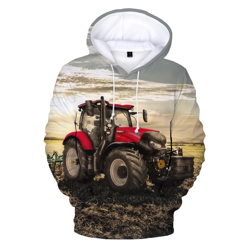 2023 Car Tractor 3D Print Hoodie Sweatshirts Men Women Fashion Casual Funny Pullover Unisex Streetwear Oversized Hoodies