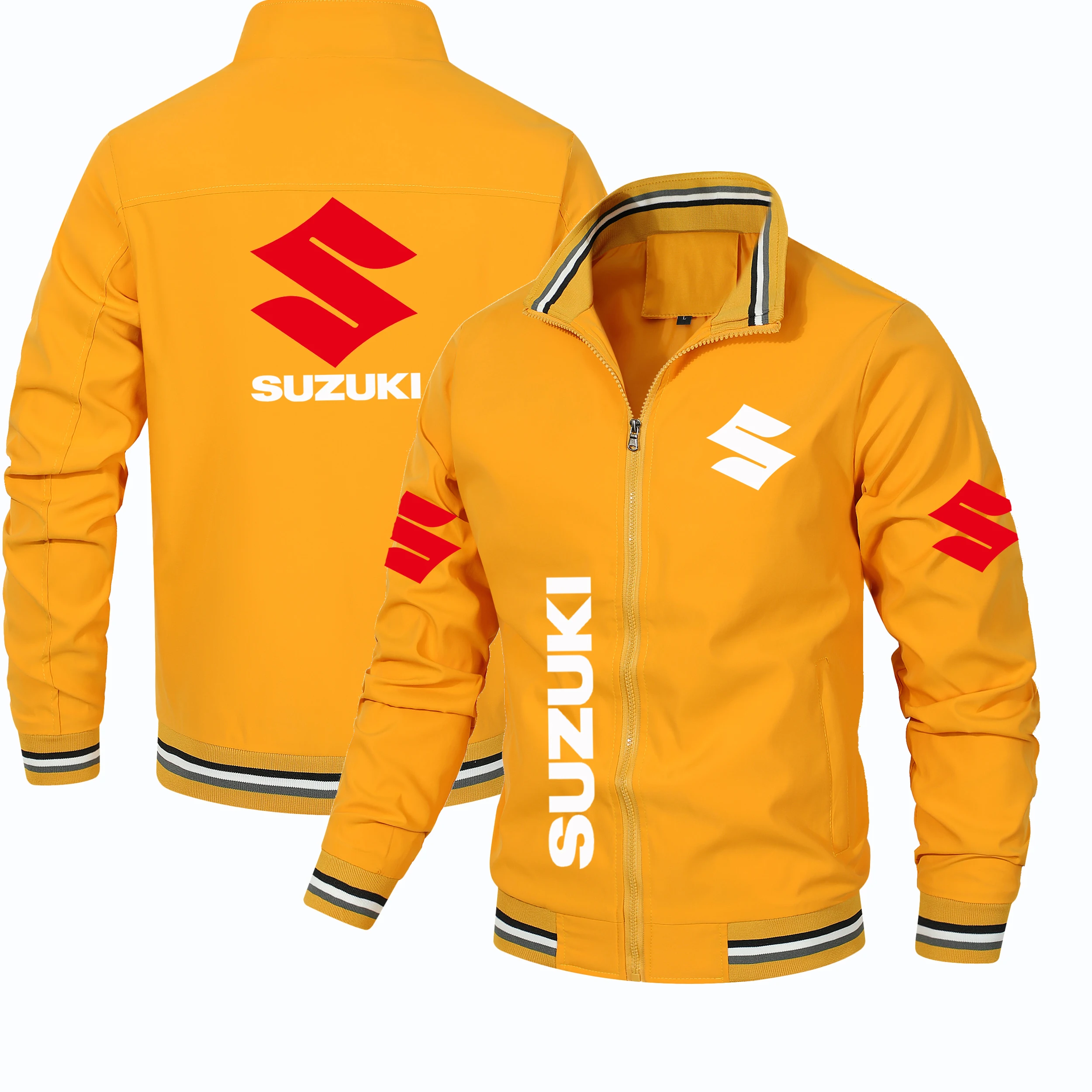 

Classic Men's Jacket, Suzuki Commemorative,Jacket, Motorcycle Logo, Youth Cycling Outdoor Leisure Motorcycle, Nostalgic Style