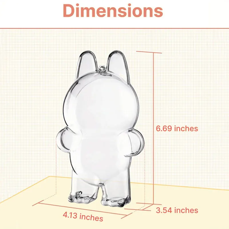 Transparante beschermhoes voor LABUBU V1 V2 Beschermhoes Ultieme pantser met stofdichte krasbestendige prestaties