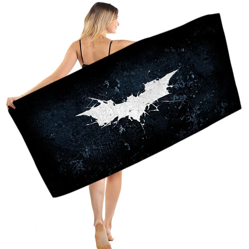 Vintage Pattern White Bat On A Black Broken Background Quick Drying Towel By Ho Me Lili Fit For Yoga