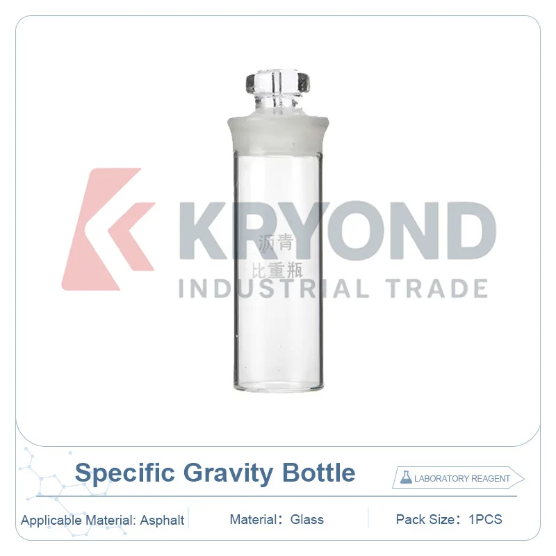 Glass Pycnometer Asphalt Specific Gravity Bottle Laboratory Liquid Solid Density Measuring Instrument Sample Container Research
