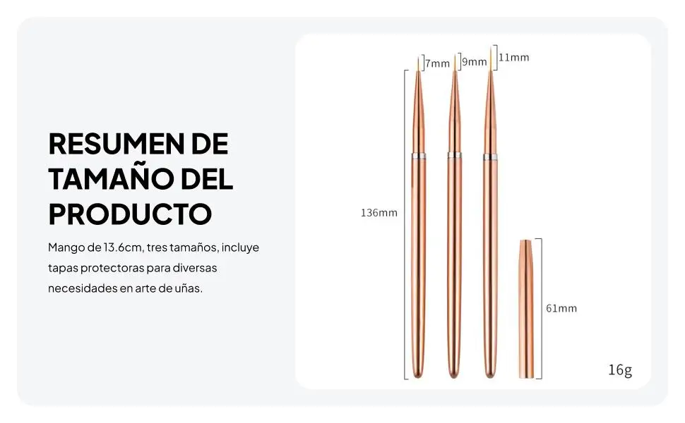 Nail Art Brushes Set Nylon Bristles Metal Handle 3 Sizes Detail Liner Painting Pens for Nail Designs Home