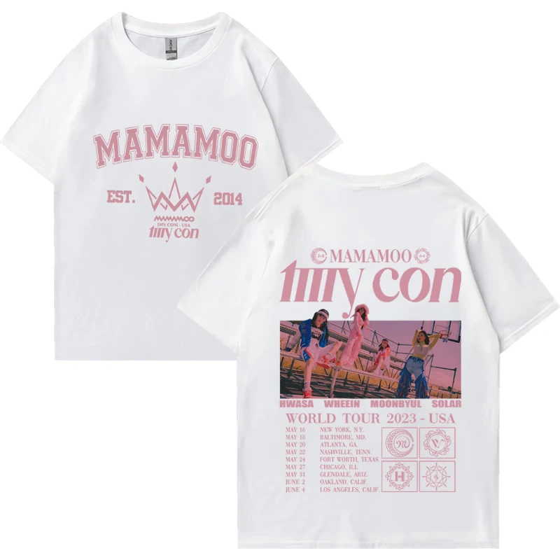 Mamamoo group music Tour Fashion Y2k print T shirt Men Women Casual oversized short sleeve T-shirts Unisex summer Cotton Tops