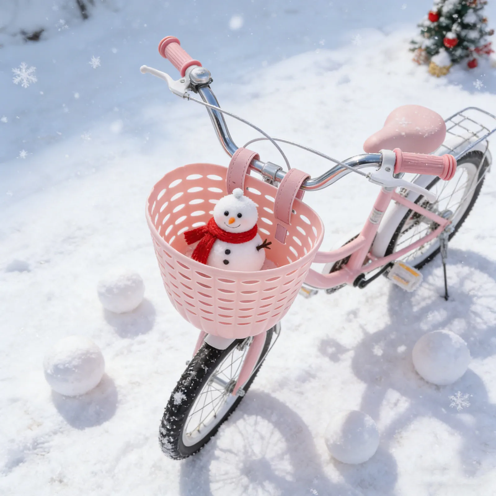 

Sturdy Front Bike Basket Plastic Handlebar Mounted Cycling Basket for Bikes Scooters Tricycles Impact Resistant